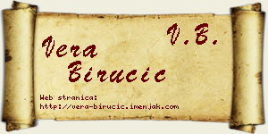 Vera Birucić vizit kartica